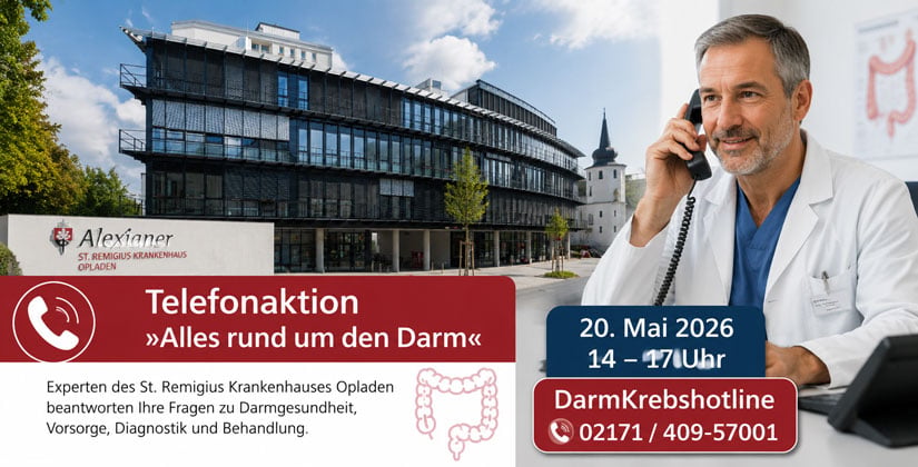 Telefonaktion am 20. Mai: Experten aus Opladen beantworten Fragen rund um Darmkrebs und Vorsorge