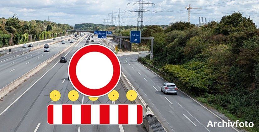 A46/A59: Wieder Sperrungen rund um das Kreuz Düsseldorf-Süd