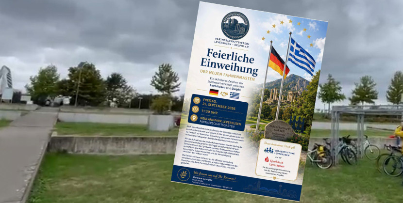 Neue Fahnenmasten im Leverkusener Partnerschaftsgarten